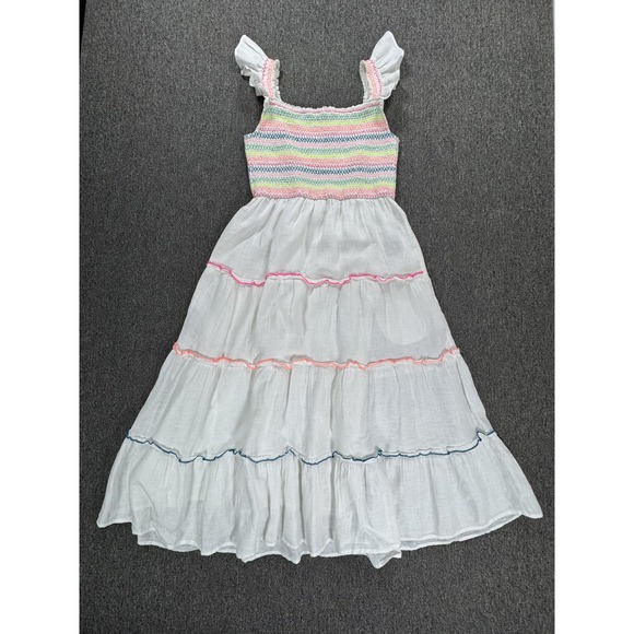 Vineyard Vines Dresses & Skirts - Vineyard Vines Dress Womens Small White Linen Smocked Tiered Ruffle Sundress